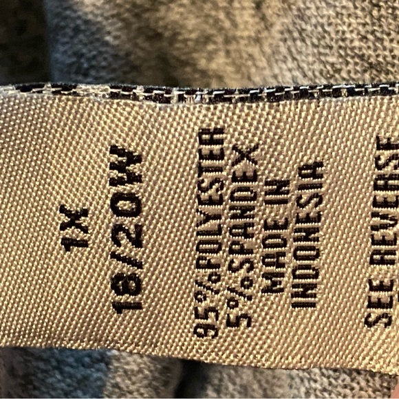 Catherine’s Embellished Tunic Top 1X Gray 3/4 Sleeve Asymmetrical Hem Plus Size - Picture 6 of 7